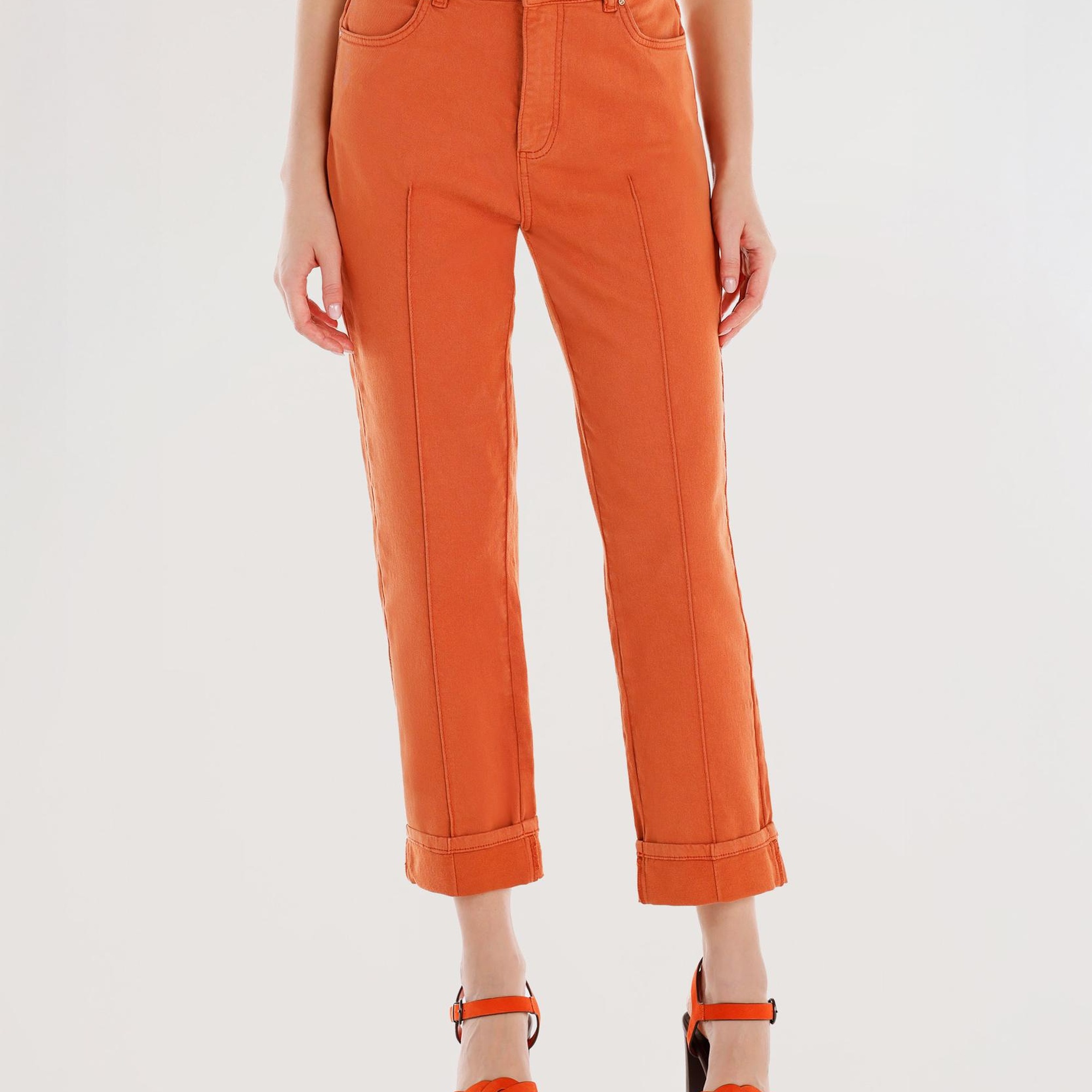 YARGICI Paça Detaylı Normal Bel Boru Paça Pantolon