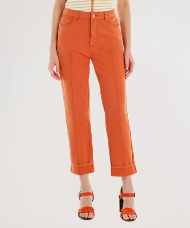  YARGICI Paça Detaylı Normal Bel Boru Paça Pantolon