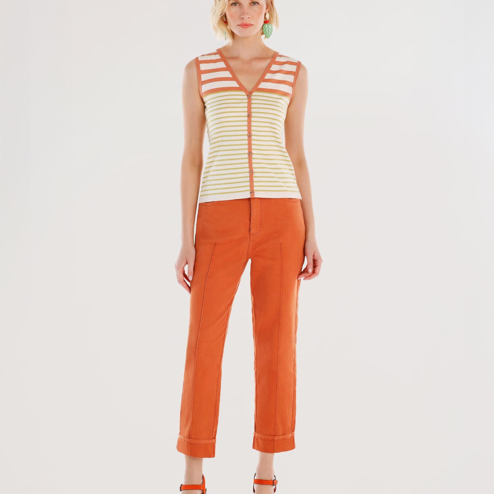 YARGICI Paça Detaylı Normal Bel Boru Paça Pantolon