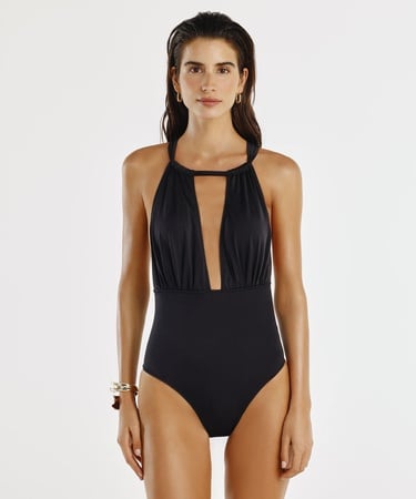  YARGICI Dik Yaka Büzgü Detaylı Mayo