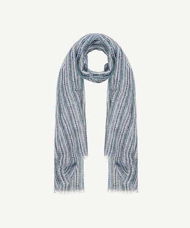  YARGICI Keten Karışımlı Çizgili Şal