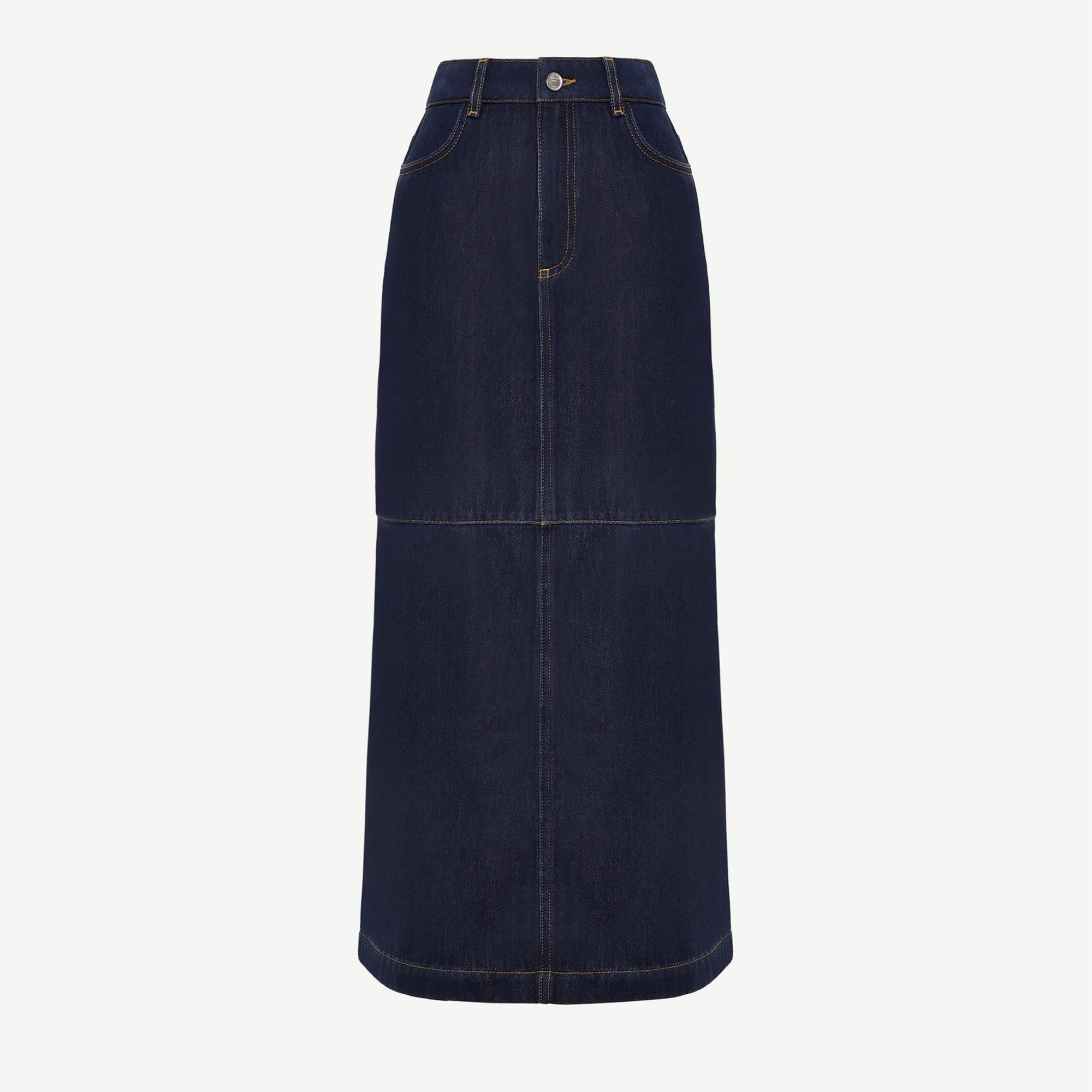 YARGICI Yırtmaç Detaylı Denim Etek