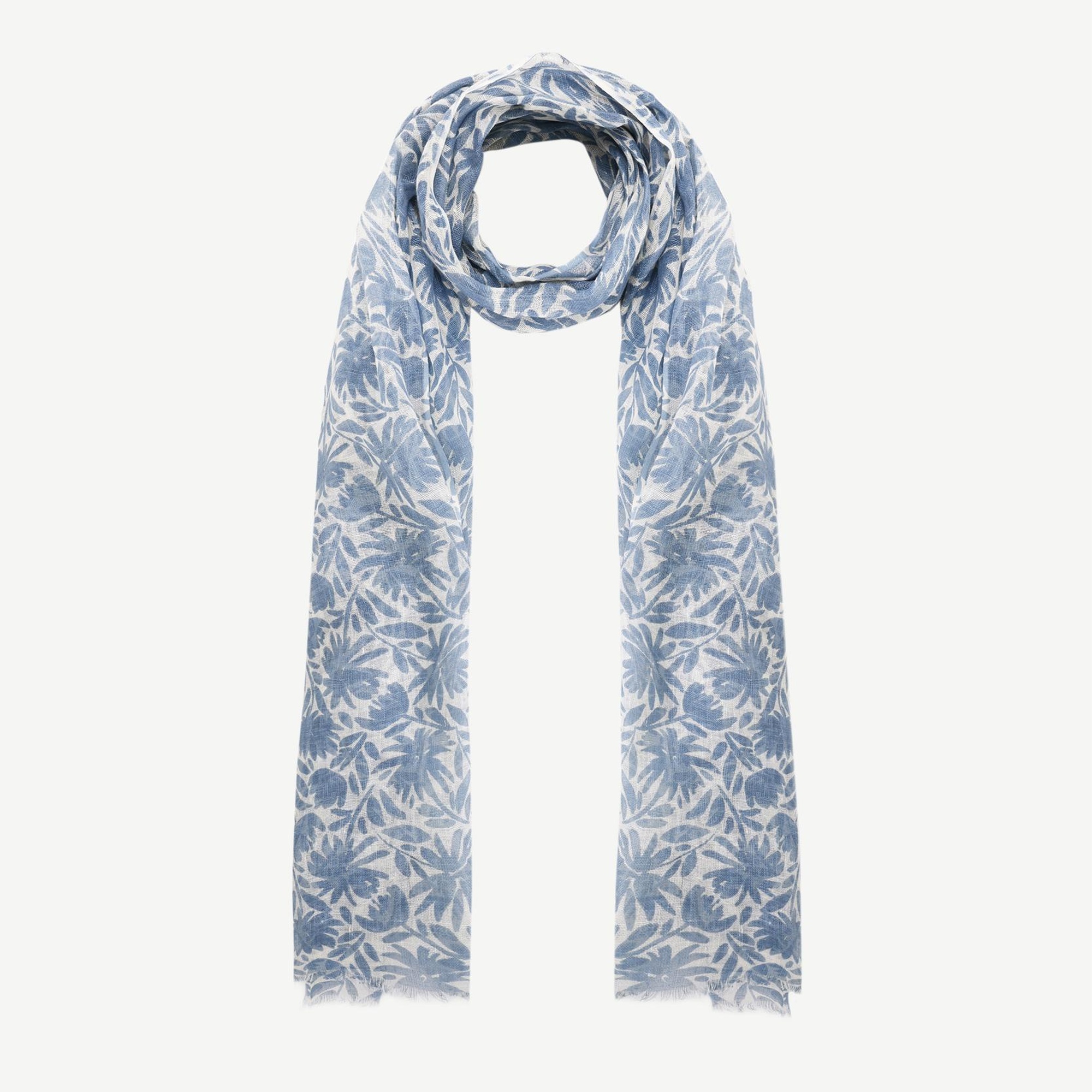 YARGICI Çiçek Desenli Keten Şal