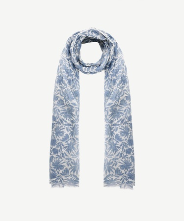  YARGICI Çiçek Desenli Keten Şal