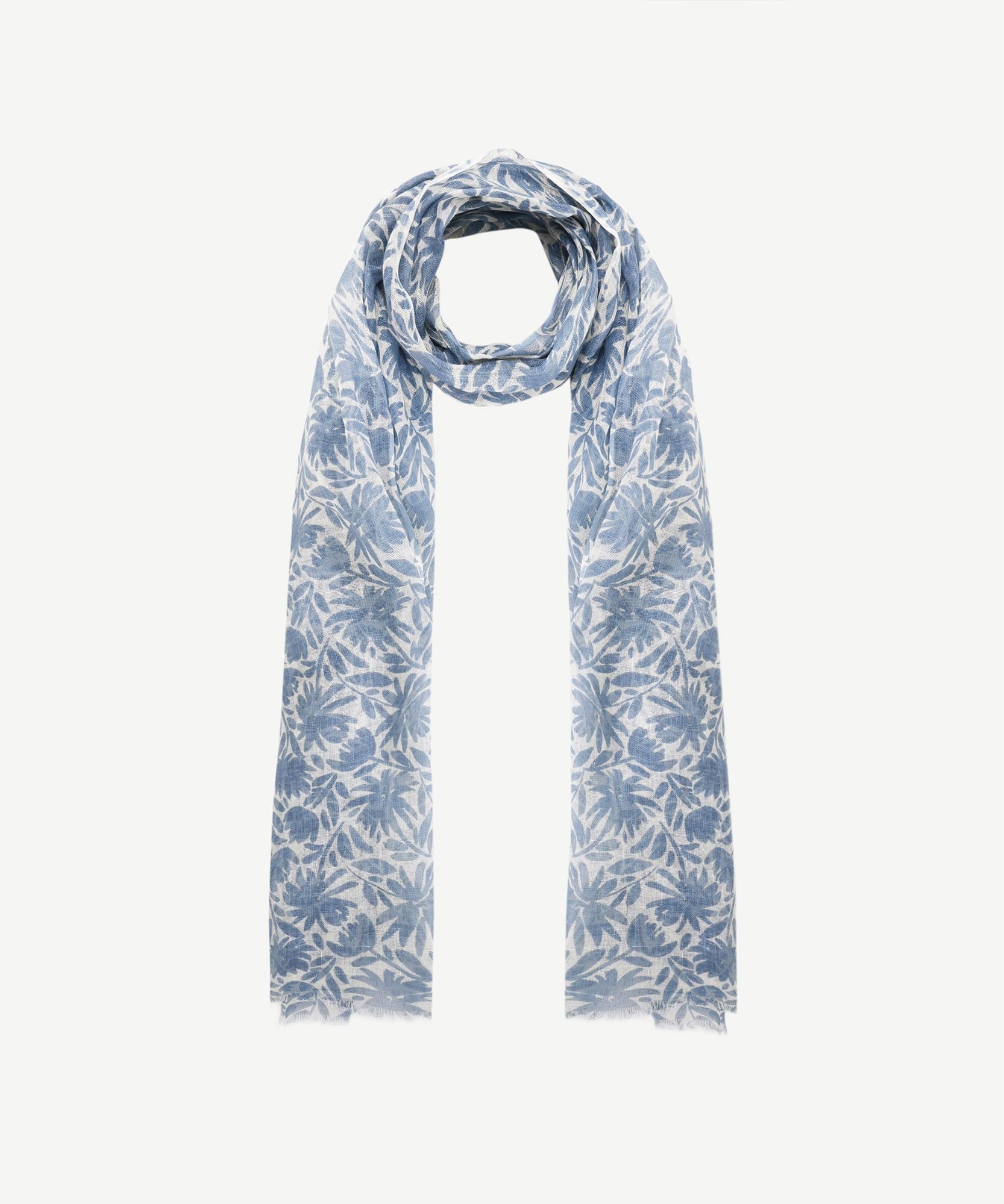  YARGICI Çiçek Desenli Keten Şal