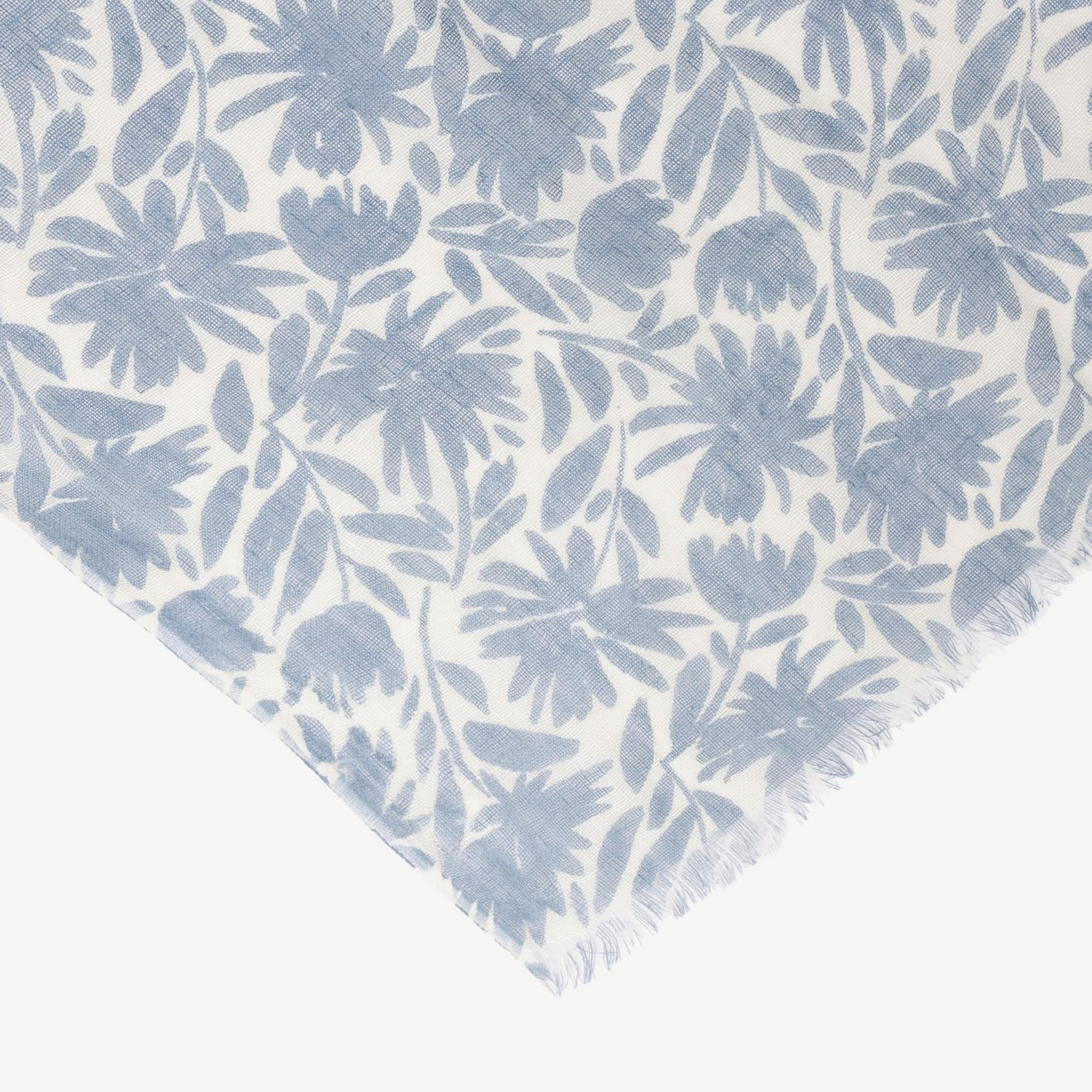 YARGICI Çiçek Desenli Keten Şal