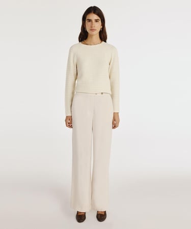  YARGICI Kruvaze Kapamalı Düz Kesim Pantolon