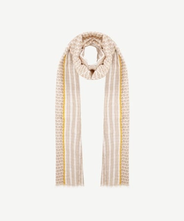  Keten Karışımlı Çizgili Şal