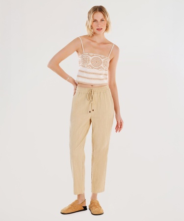  YARGICI Beli Bağlama Detaylı Pantolon