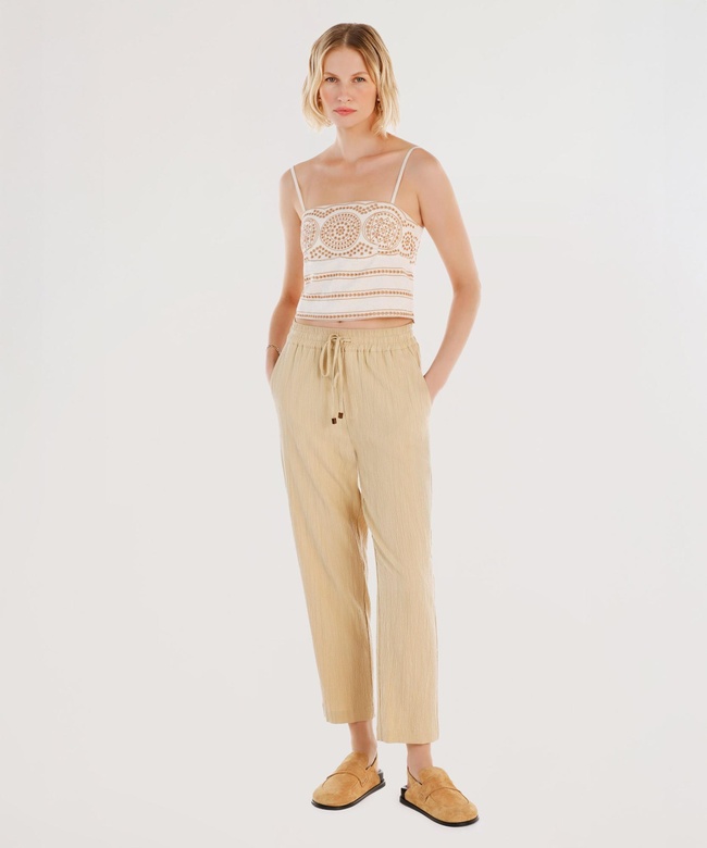  YARGICI Beli Bağlama Detaylı Pantolon