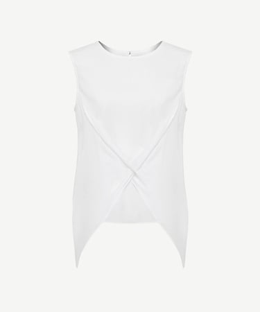  YARGICI Önü Detaylı Kolsuz Bluz