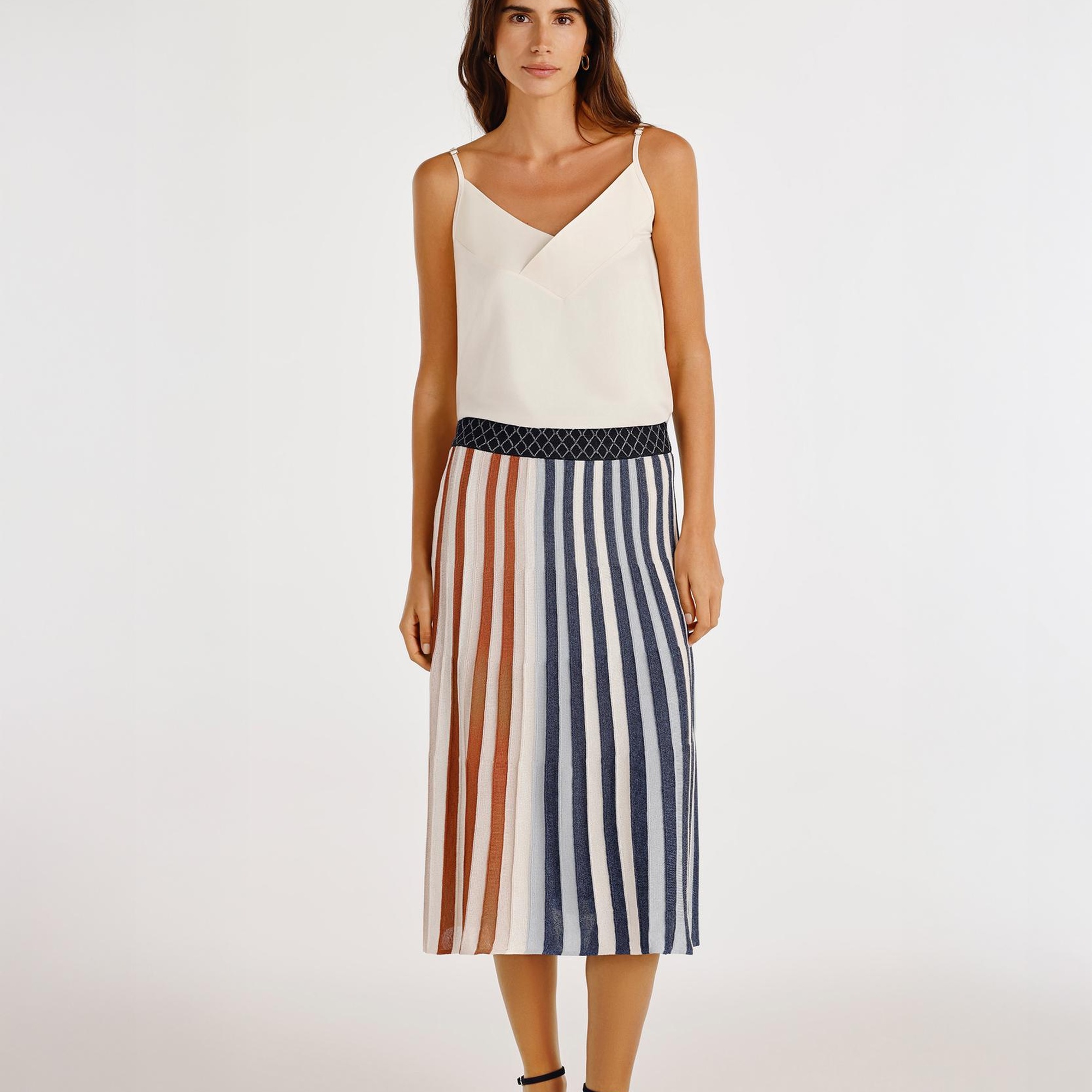 YARGICI Pliseli Midi Triko Etek