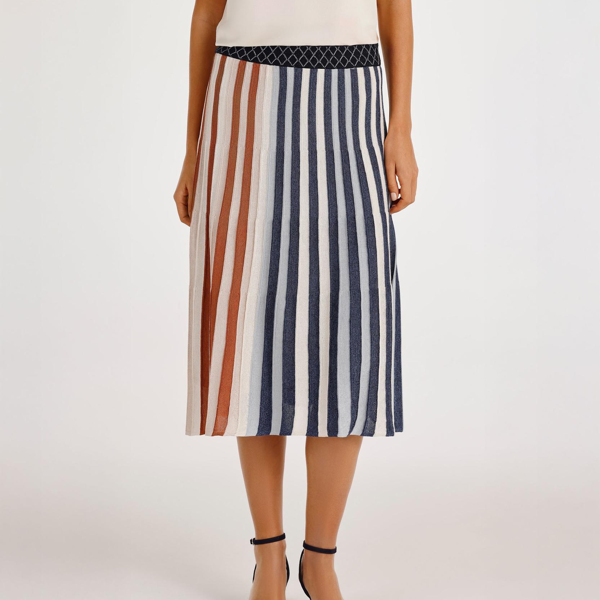 YARGICI Pliseli Midi Triko Etek