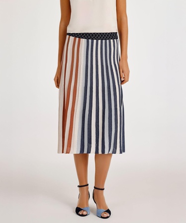  YARGICI Pliseli Midi Triko Etek