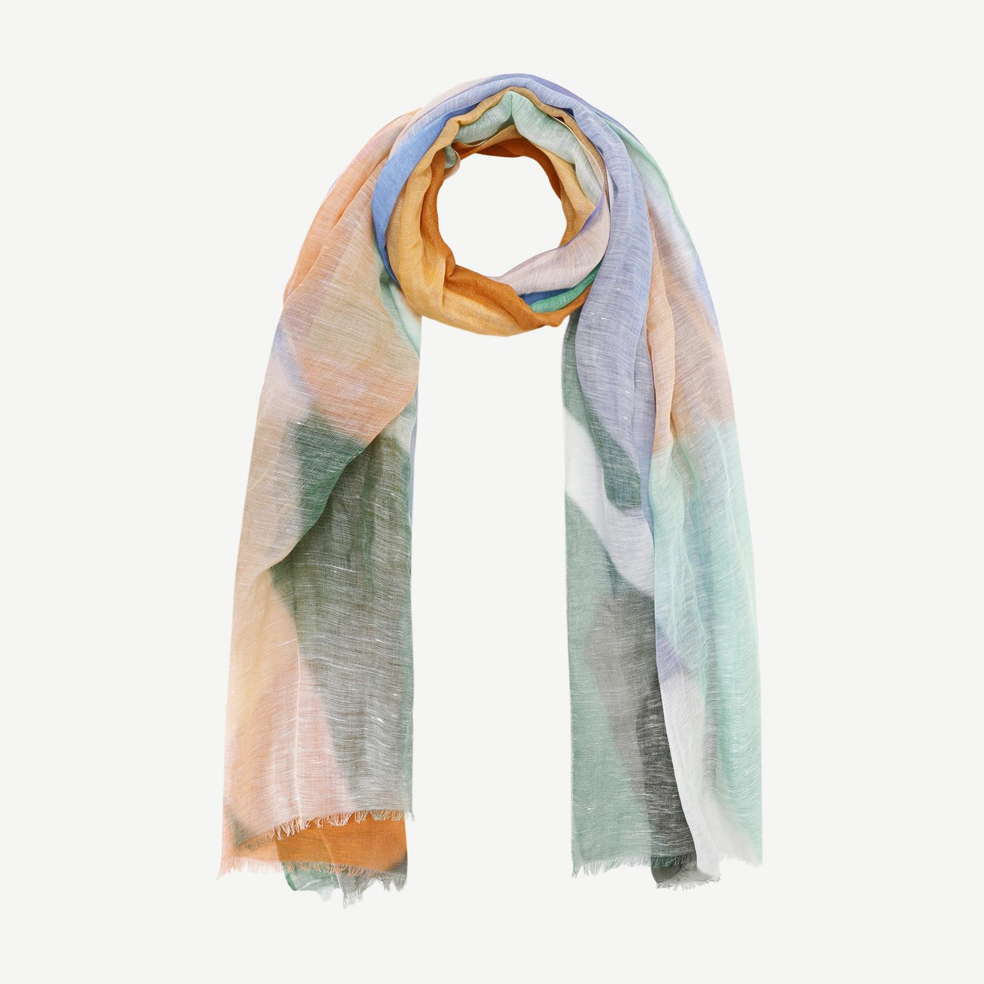 YARGICI Keten Karışımlı Desenli Şal