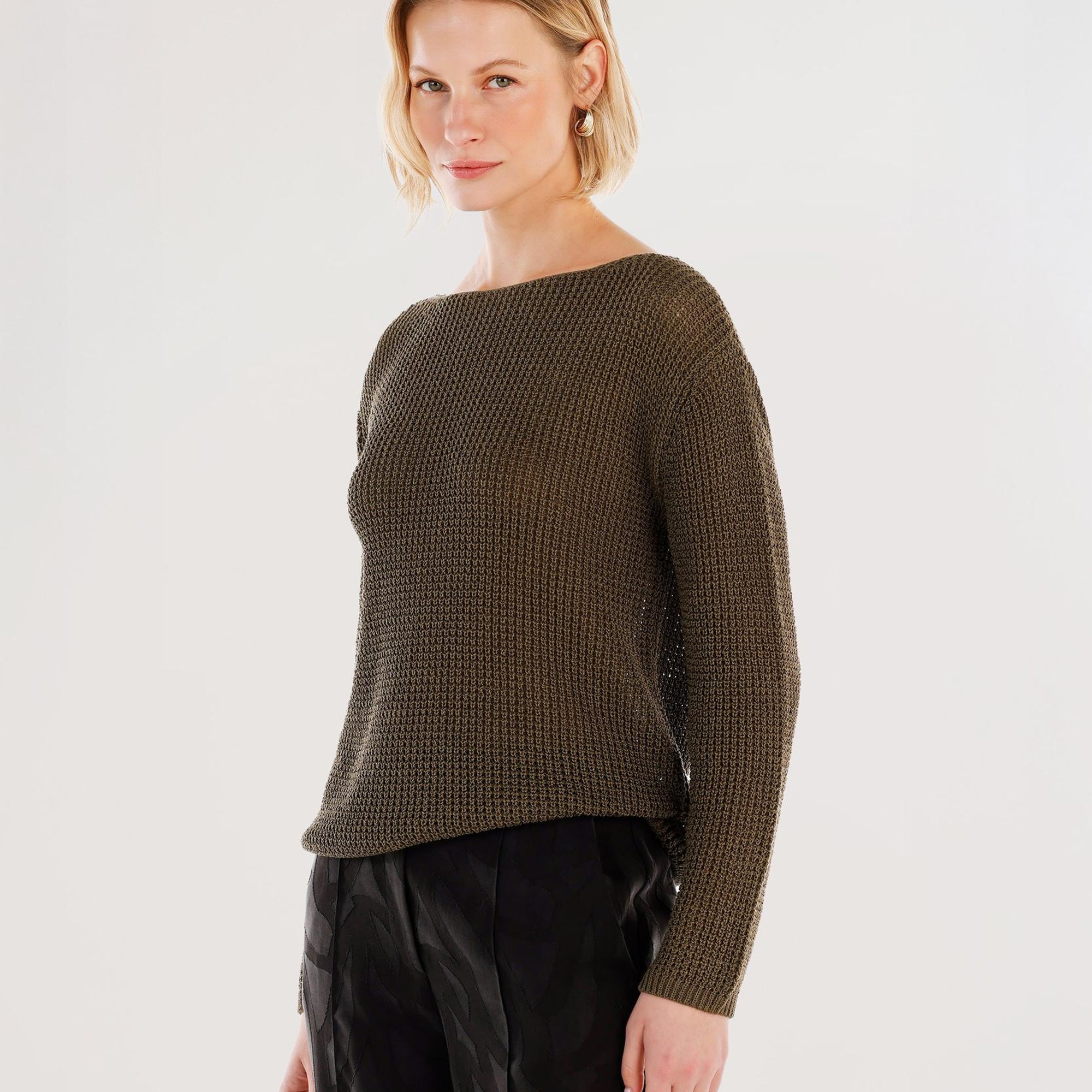 YARGICI Kayık Yaka Kazak