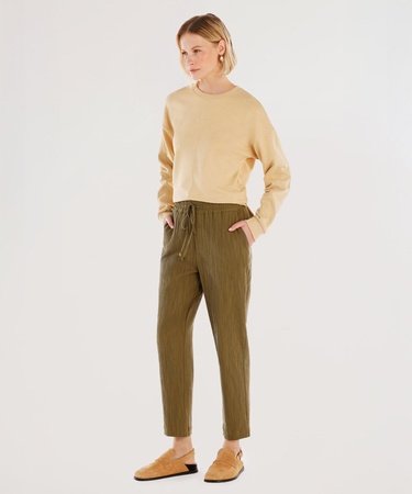  YARGICI Beli Bağlama Detaylı Pantolon