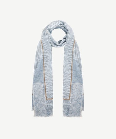  YARGICI Keten Karışımlı Desenli Şal