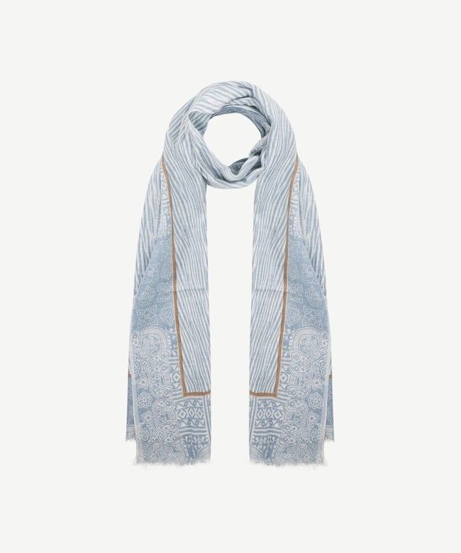  YARGICI Keten Karışımlı Desenli Şal