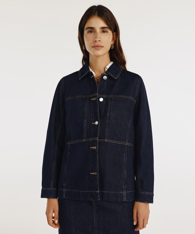  YARGICI Dikiş Detaylı Denim Ceket