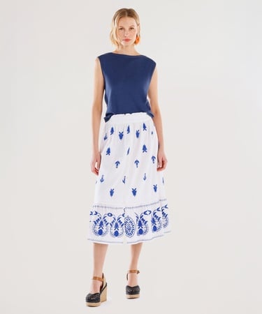  YARGICI Işlemeli Midi Etek