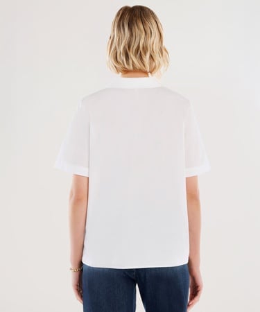  YARGICI Önü Fermuarlı Kısa Kollu Bluz