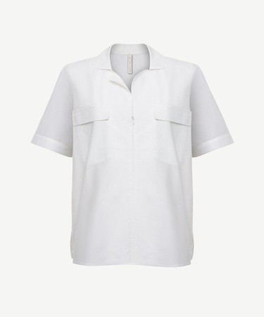  YARGICI Önü Fermuarlı Kısa Kollu Bluz