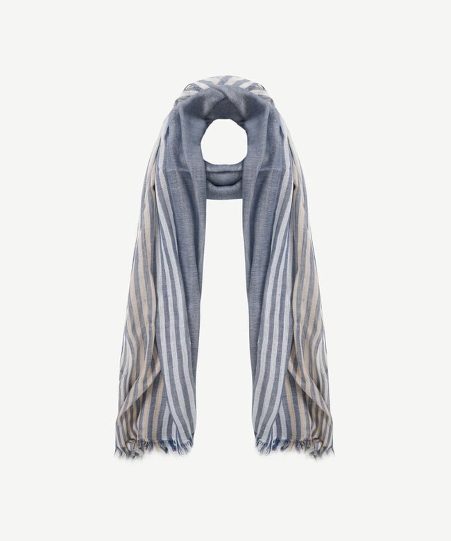  YARGICI Çizgili Ve Lurex Detaylı Şal