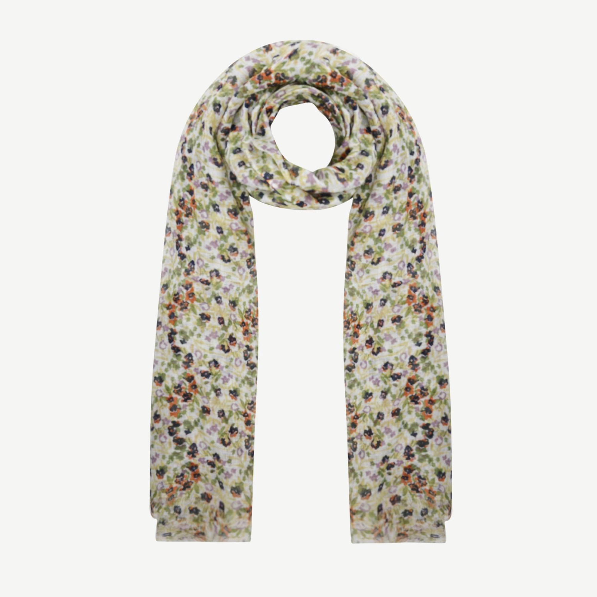 YARGICI Çiçek Desenli Keten Şal