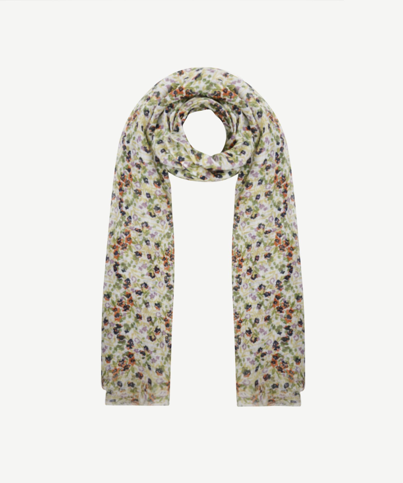  YARGICI Çiçek Desenli Keten Şal