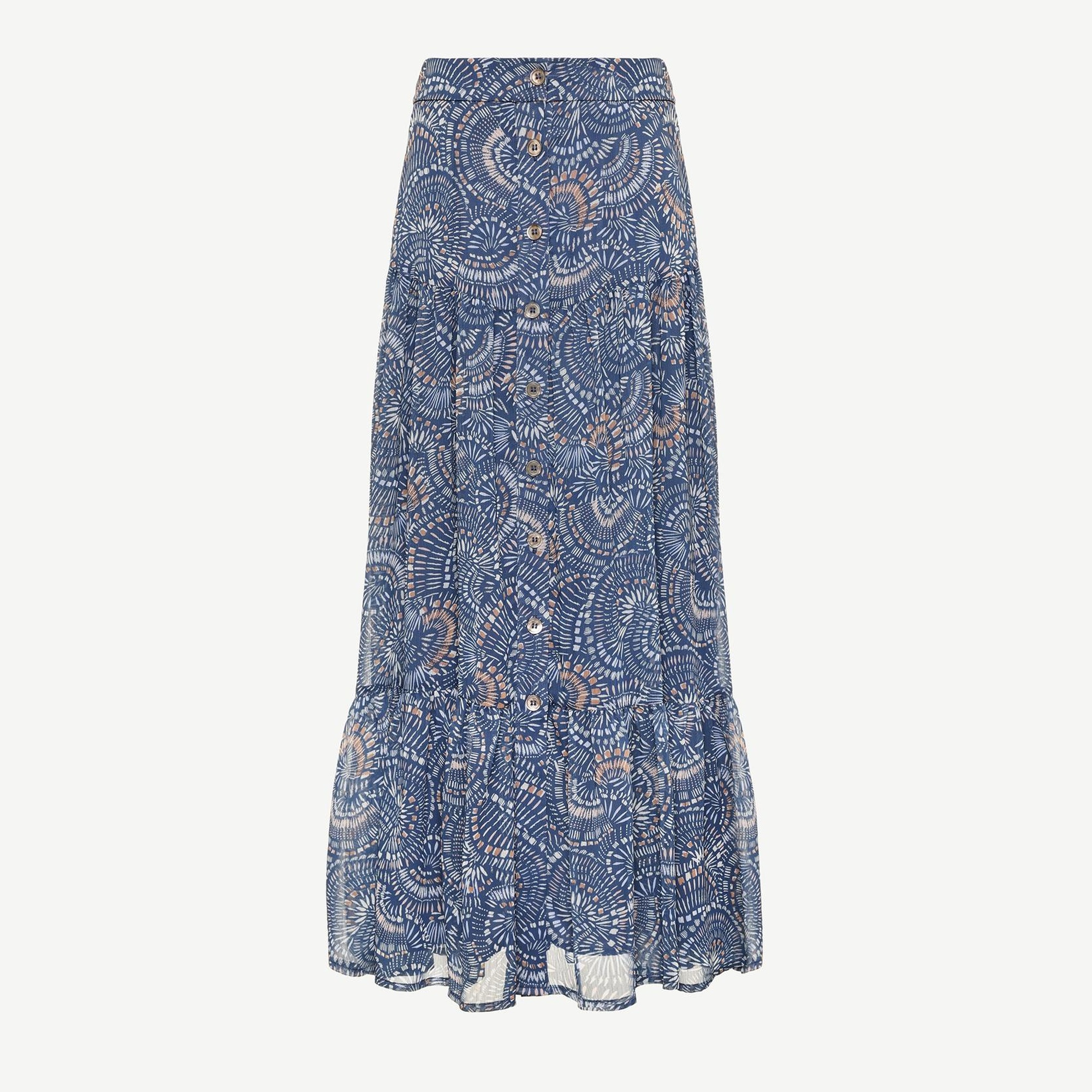 YARGICI Önü Düğmeli Midi Etek