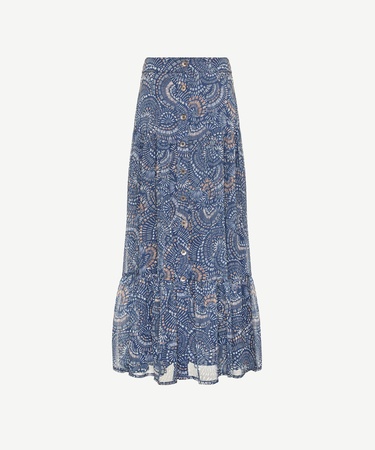  YARGICI Önü Düğmeli Midi Etek