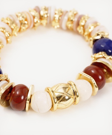  YARGICI Doğal Taş Ve Altın Kaplama Detaylı Bileklik