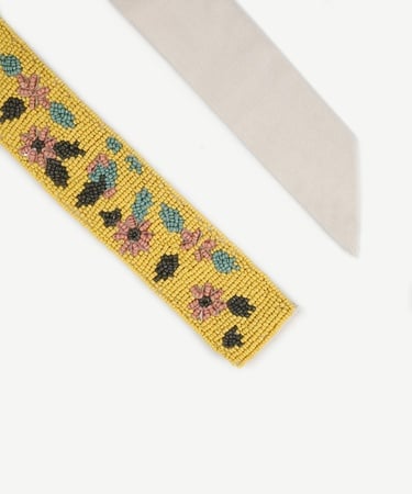  YARGICI Çiçek Desenli Elastik Boncuk Kemer