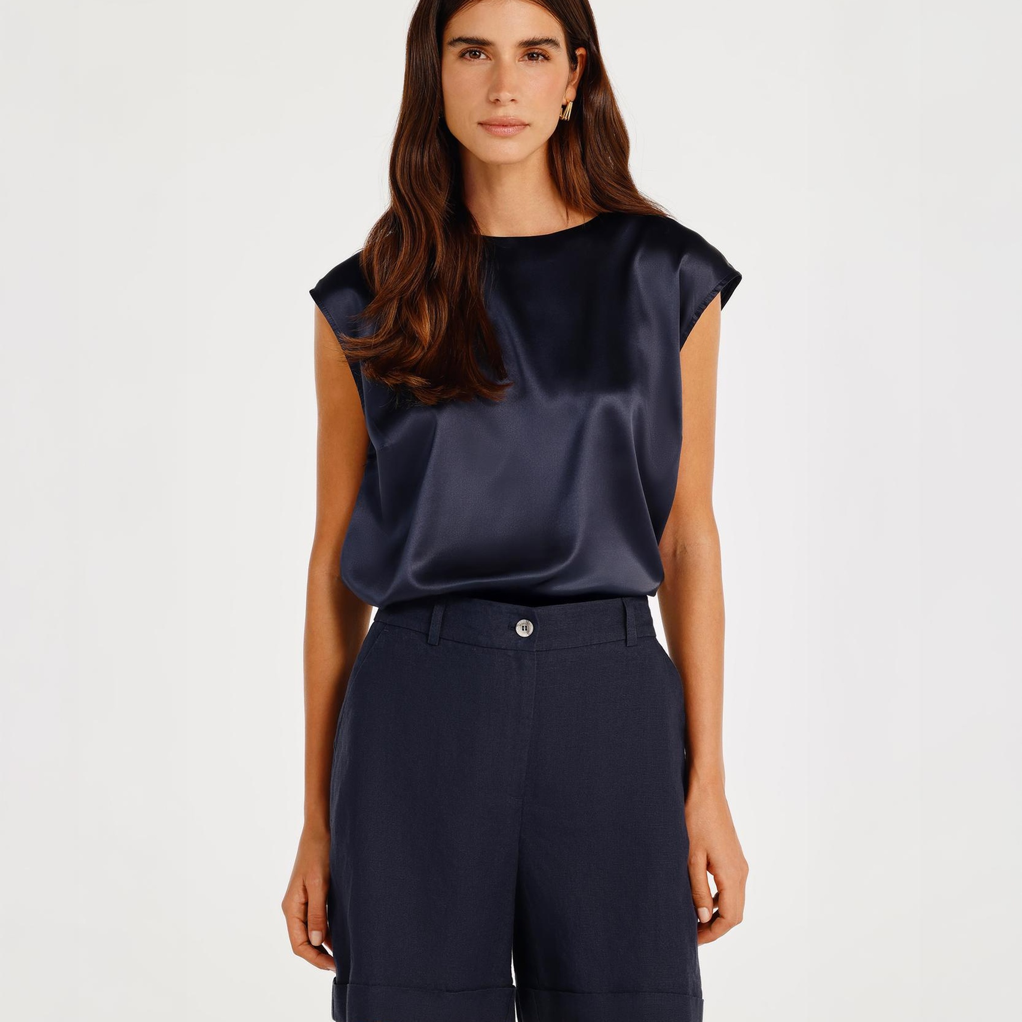 Düz Kesim Uzun Bermuda