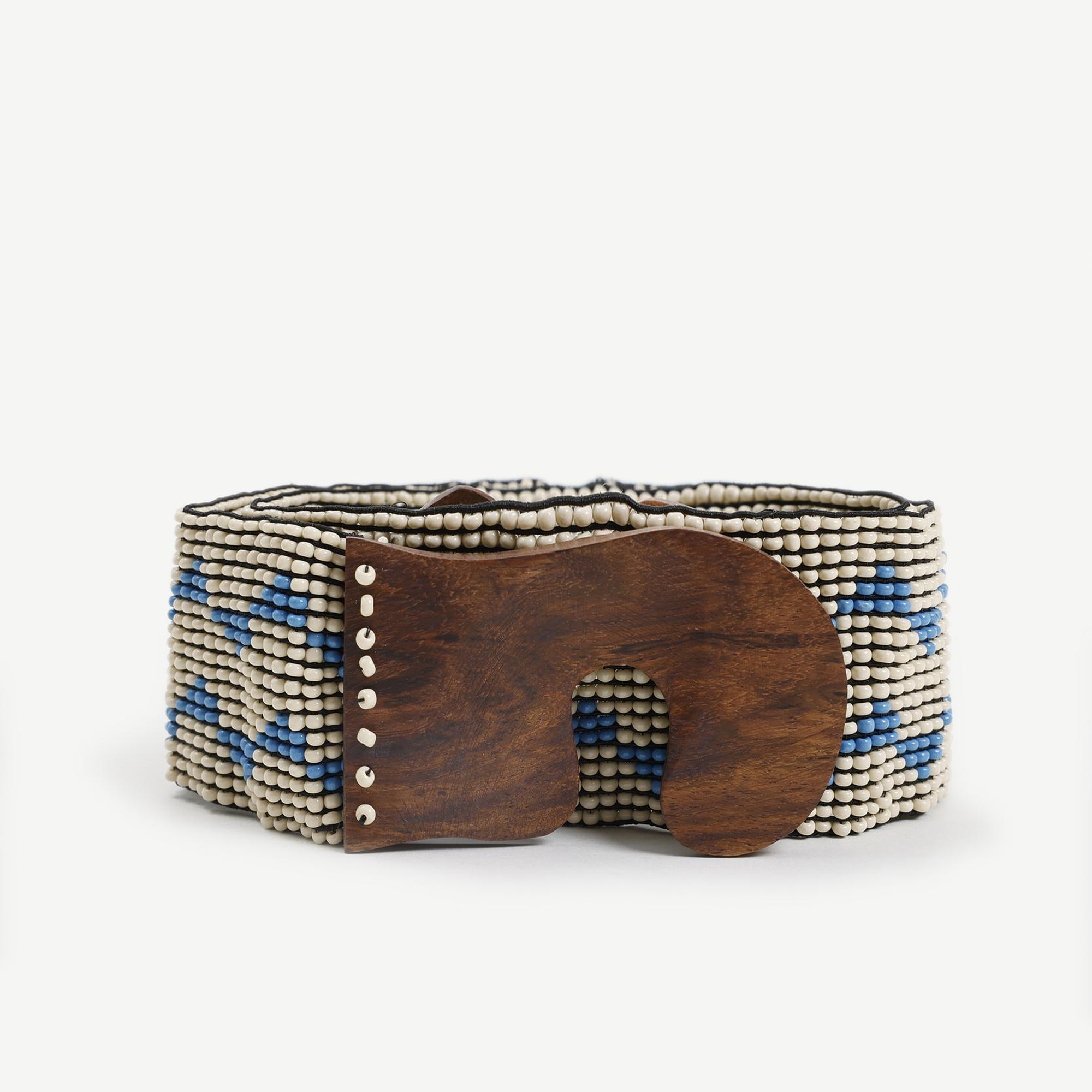 YARGICI Geometrik Desenli Elastik Boncuk Kemer