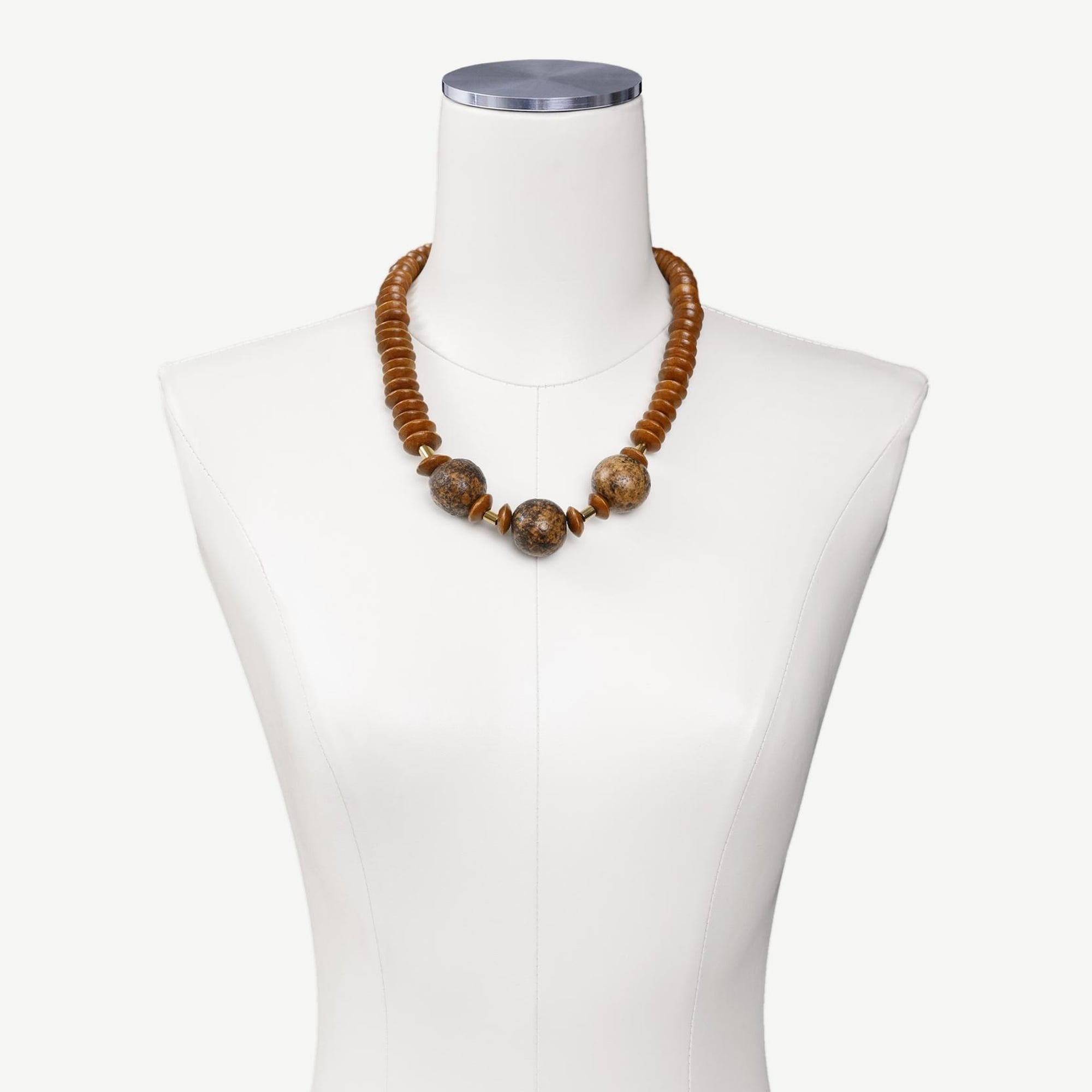 YARGICI Ahşap Boncuk Detaylı Kolye