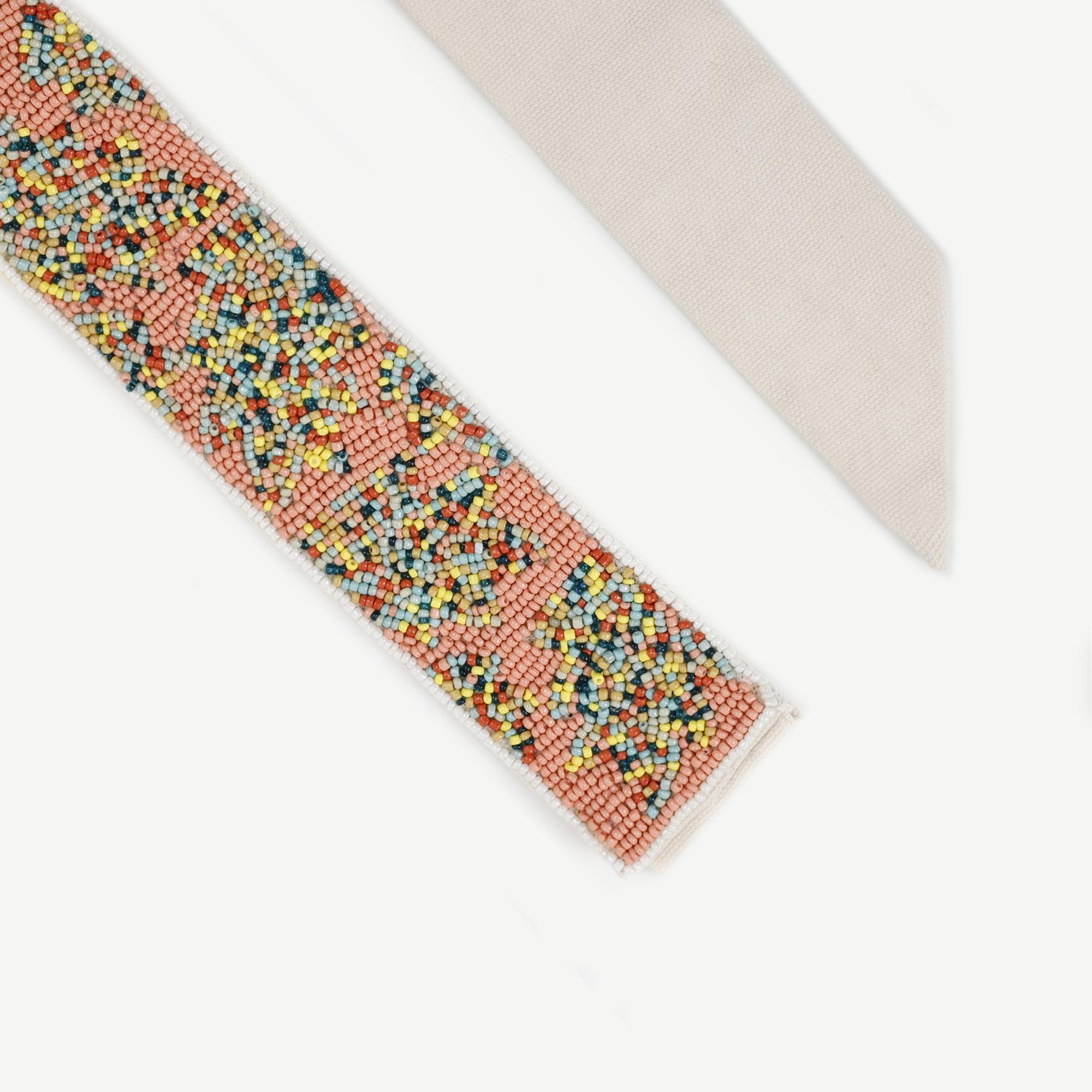 YARGICI Çok Renkli Boncuk Işleme Keten Bel Kemeri