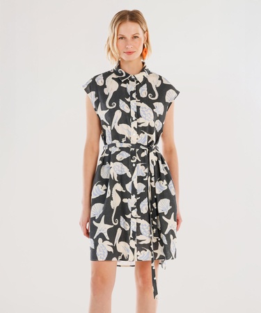  YARGICI Kemer Detaylı Kolsuz Elbise