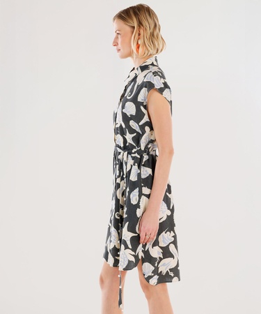  YARGICI Kemer Detaylı Kolsuz Elbise