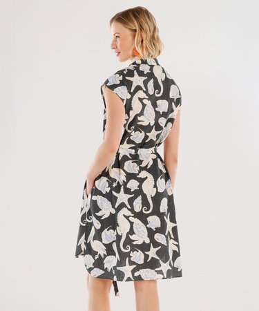  YARGICI Kemer Detaylı Kolsuz Elbise