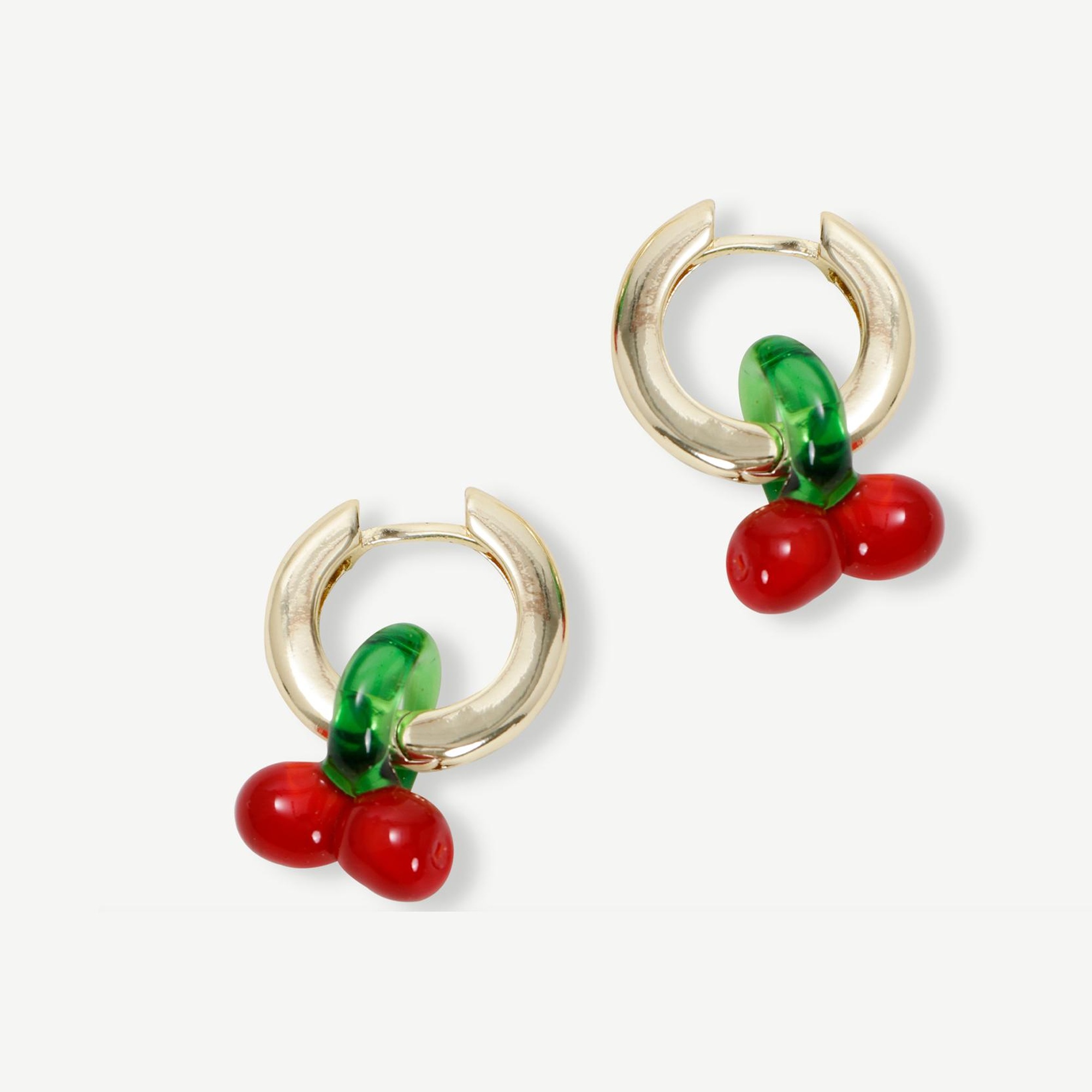 YARGICI Cam Kiraz Figürlü Halka Küpe