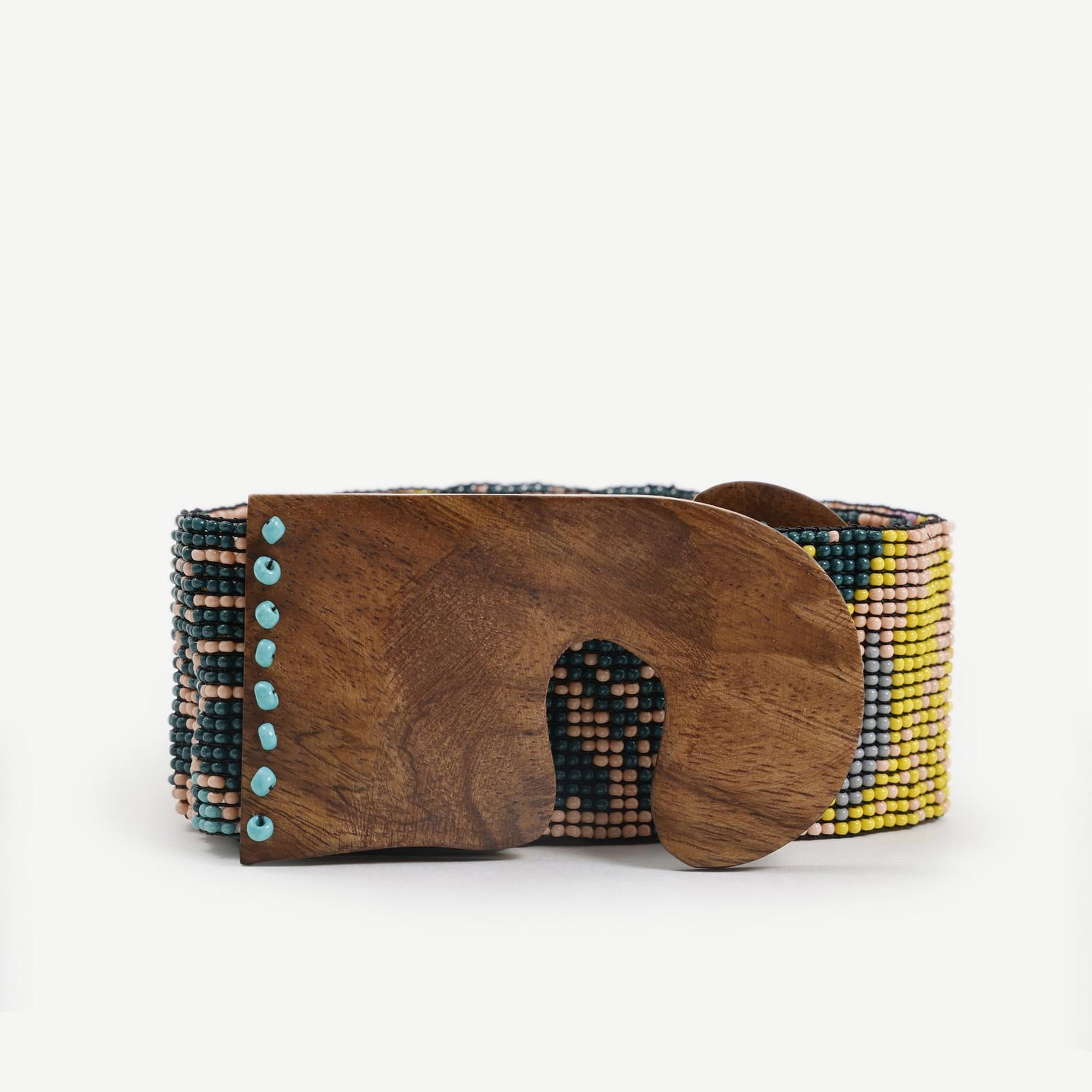 YARGICI Yaprak Desenli Elastik Boncuk Kemer