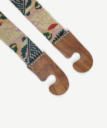  YARGICI Yaprak Desenli Elastik Boncuk Kemer