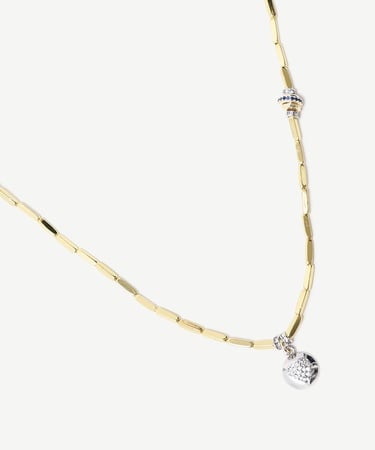  YARGICI Kalp Uçlu Gold Kolye