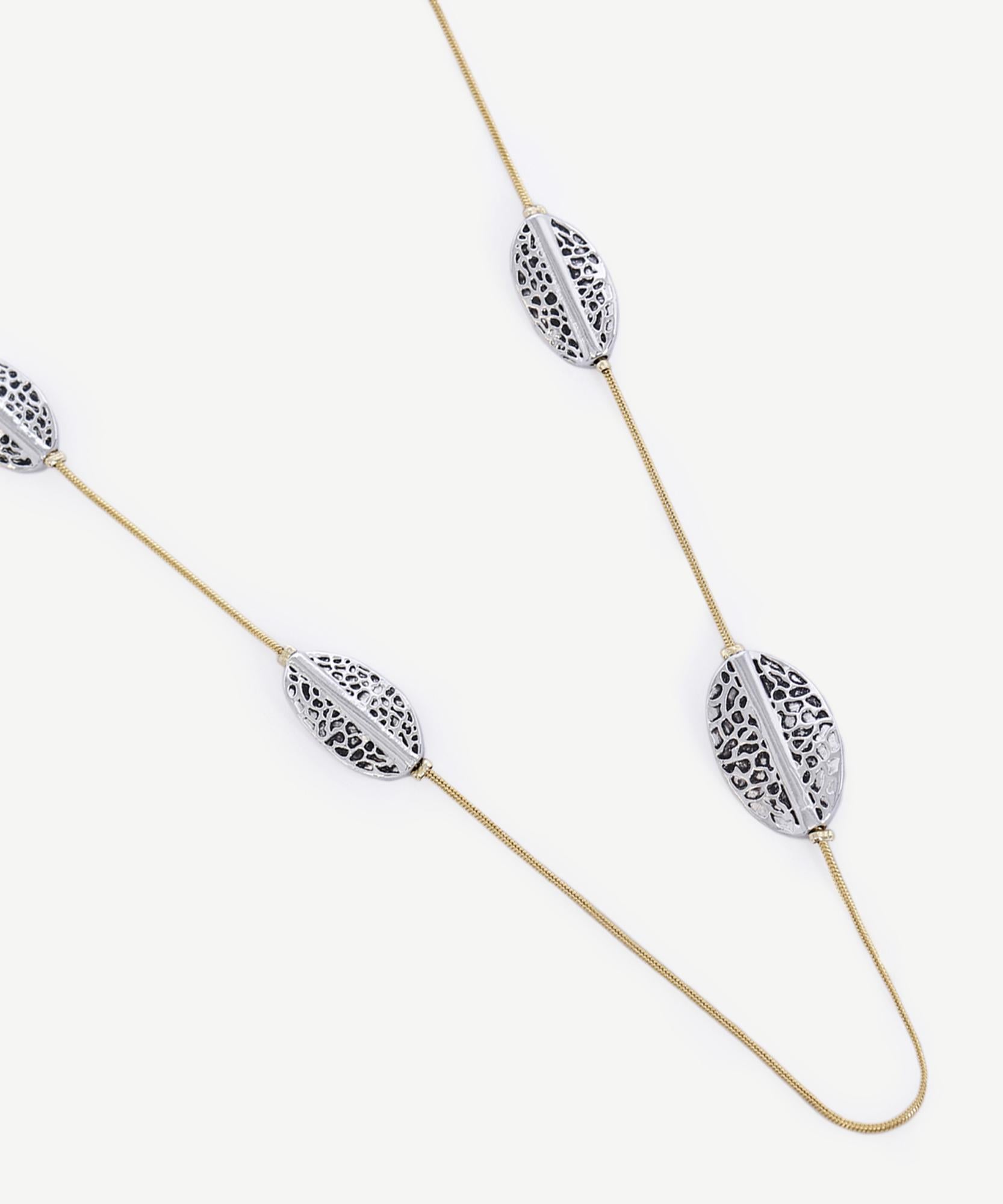 YARGICI Yaprak Detaylı Uzun Kolye