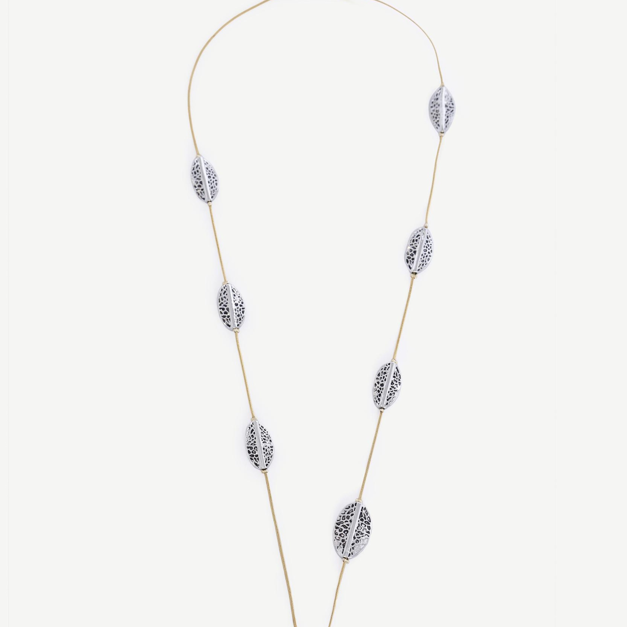 YARGICI Yaprak Detaylı Uzun Kolye