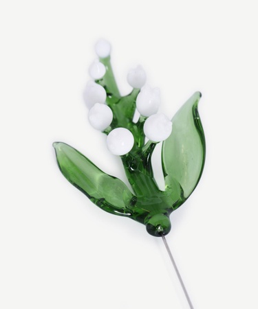  YARGICI El Yapımı Tomurcuk Figürlü Cam Broş