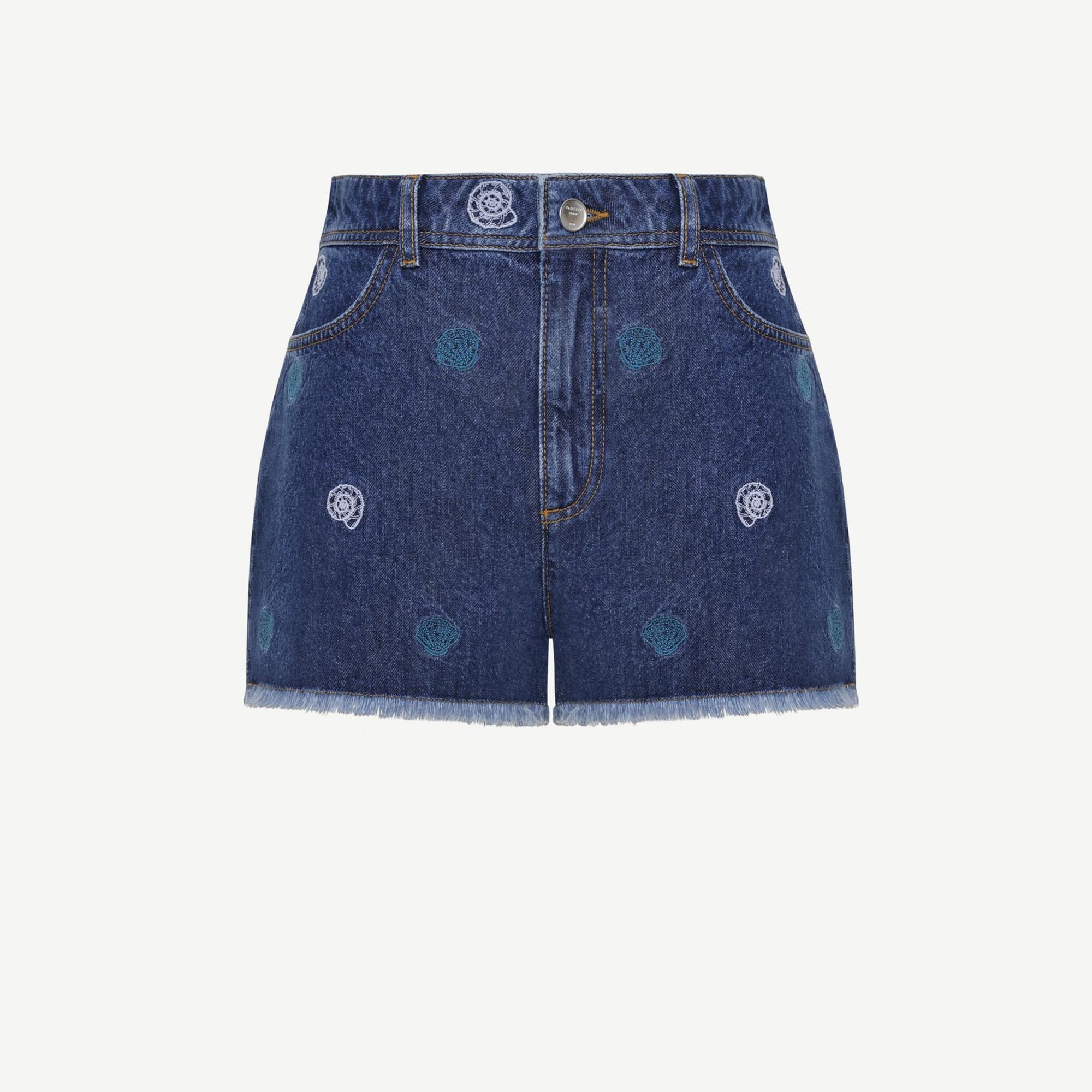 YARGICI Nakış Detaylı Denim Şort