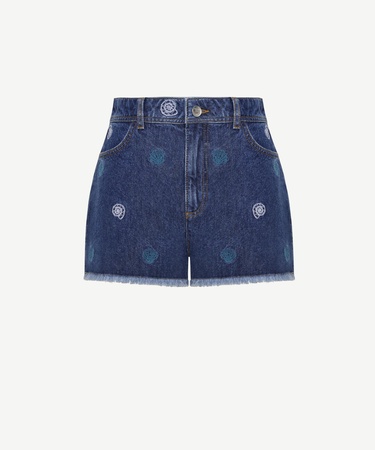  YARGICI Nakış Detaylı Denim Şort